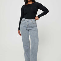 Kalinda High Rise Straight Leg Jeans Blue