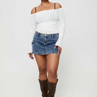 Grishea Low Rise Denim Skirt