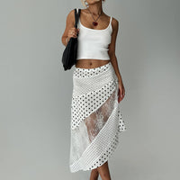 Rennar Maxi Skirt White / Polka Dot Petite