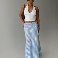 Every Girl Shirred Maxi Skirt Blue Check