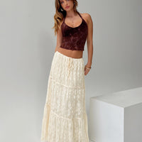 Oh Plisse Maxi Skirt Cream