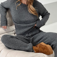 Abrams Rib Knit Pants Charcoal Marle