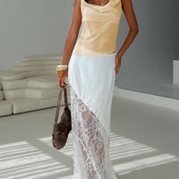 Castelli Lace Maxi Skirt White