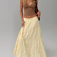 Garden Party Maxi Skirt Lemon