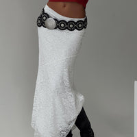 Cattanio Lace Midi Skirt White