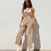 Ruby Cropped Jeans Tan