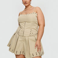 Alinzia Eyelet Skort Beige Curve