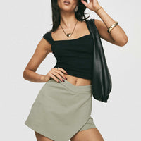 Maceline Wrap Front Skort Green