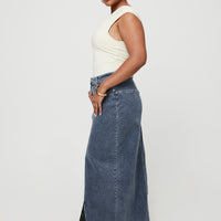 Batkins Maxi Skirt Dark Wash Denim