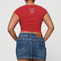 Faya Low Rise Mini Denim Skirt Vintage Dark Wash Tall