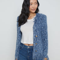 Azure Fringe Cardigan Blazer
