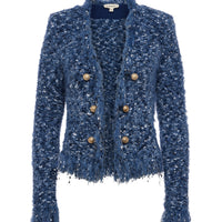 Azure Fringe Cardigan Blazer