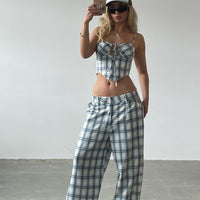 JGR & STN Cami Plaid Trouser Blue Check