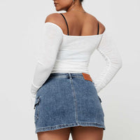 Grishea Low Rise Denim Skirt