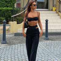 Alexia Wide Leg Pants Black