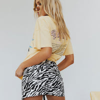 Motel Pelmet Skirt 90's Zebra Black & White