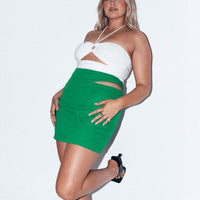 Amara Cut Out Mini Skirt Green