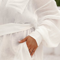 I Need a Vacation Shirt Dress- Coconut Cream