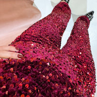 Mila Paillet Pants - Burgundy