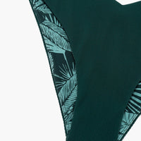 Low Tide Super Cheeky Bikini Bottom - Green Rib