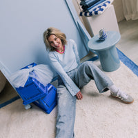 Abbey Balloon Strass Jeans - Blauw