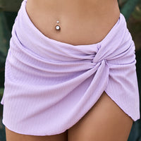 Sunset Swim Skort with Built-in Bikini Bottom - Lilac