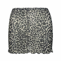 Cane Mesh Mini Skirt Leopard