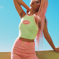 Cooper Space Dye Knit Shorts Pink