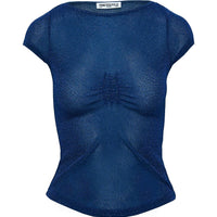 Crystal Clear Mesh Top Navy