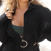 I Need a Vacation Shirt Dress - Black