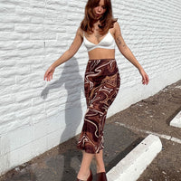 Deanna Midi Skirt Brown