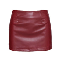De Tigre Belted Mini Skirt Red