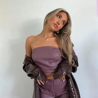 Motel Zalor Trouser PU Purple