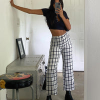 Euros Check Pants Black/White Tall