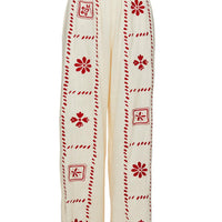 Grazia Pants Cream / Red Curve