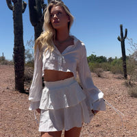 Greta Mini Skirt Off White