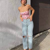 Holland High Rise Straight Leg Jeans Denim