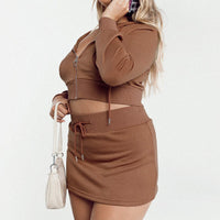 Jaded Y2k Terry Mini Skirt Brown