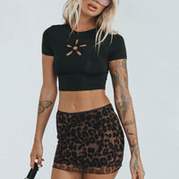 Lidya Ultra Micro Mini Skirt Leopard