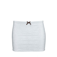Lucky Bay Anglaise Swim Mini Skirt White