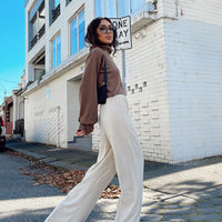 Motel Obeli Trouser Rib Cream