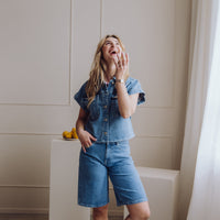 MSCHElida Ada Denim Shorts - Light Blue Wash