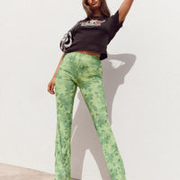 Motel Heny Trouser Blurred Floral Green
