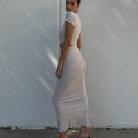 Oscar Maxi Skirt Beige