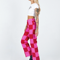 The Ragged Priest Muse Denim Jeans Pink & Red