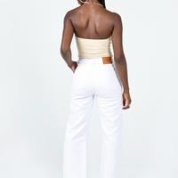 Cece Hammer Wide Leg Jeans White