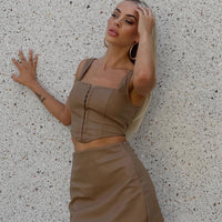 Martha Mini Skirt Brown