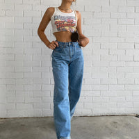 Ollie Mid Rise Straight Leg Jeans Mid Wash