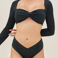 Crisscross Hourglass® Cheeky Bikini Bottoms - Black