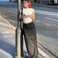 Datura Cargo Midi Skirt Black